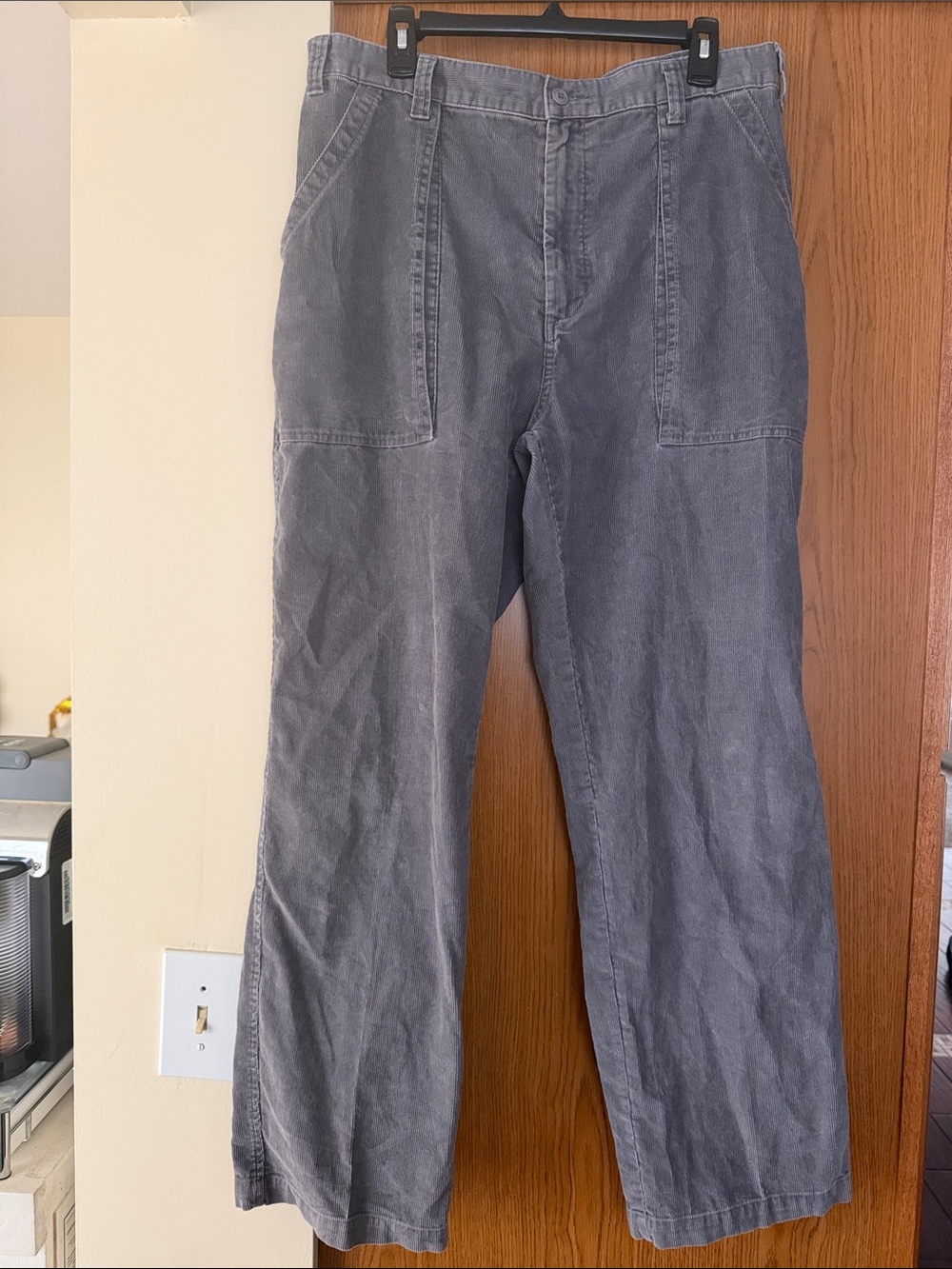 Men's Casual Gray Corduroy Pants size 38x32